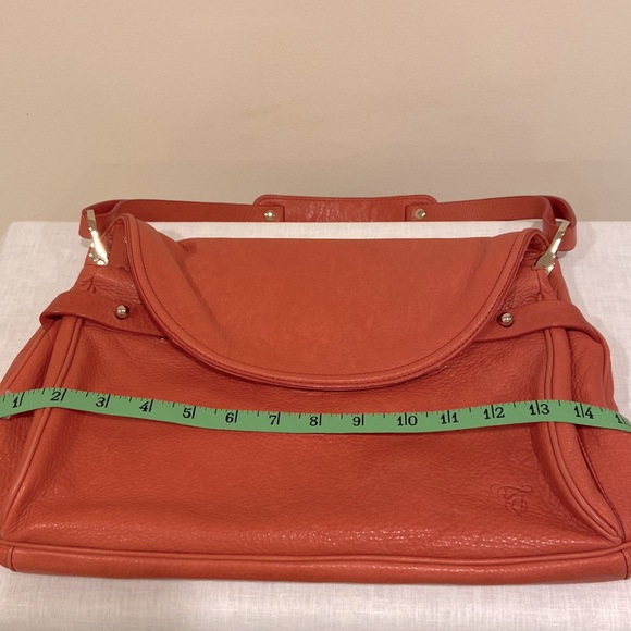 Tre Vero Leather Satchel, Papaya Orange - Picture 13 of 15